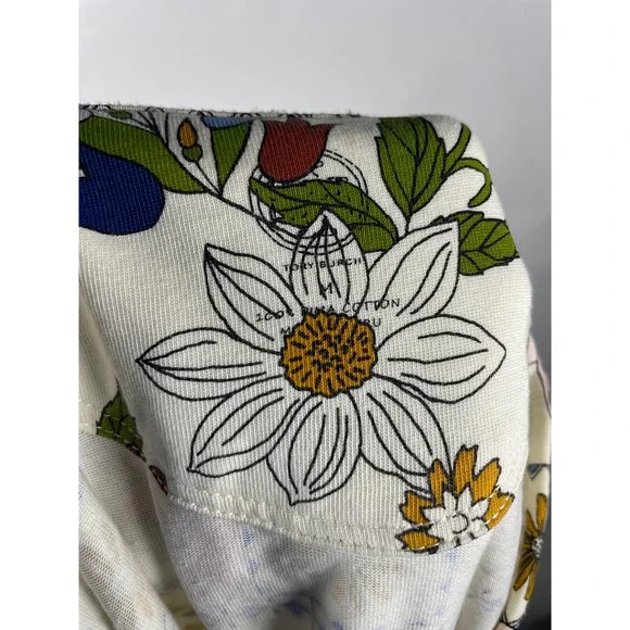 Tory Burch Tee Shirt Dress Womens Short Sleeve Floral Print Casual Designer Boho - Picture 7 of 9
